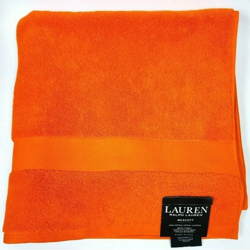 🧡 Lauren Ralph Lauren Westcott Bath Towels - Set of 2 - Summer Orange